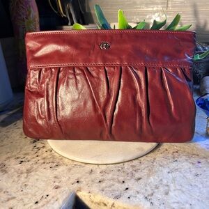 Chic Letisse Red Genuine Leather Clutch in new condition!